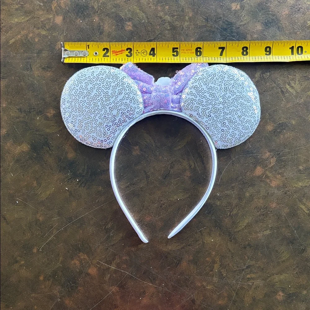 Elsa From Frozen Themed Purple Sequin Minnie Mouse Ears Headband